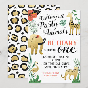 Wild One First Birthday Invitation Kaart
