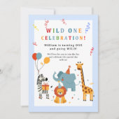 Wild One First Birthday Invitation Kaart (Voorkant)