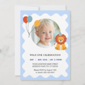 Wild One First Birthday Invitation Kaart (Achterkant)