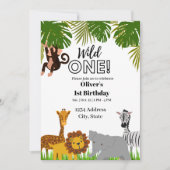 Wild one first birthday invitation  kaart (Voorkant)