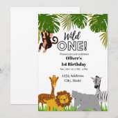 Wild one first birthday invitation  kaart (Voorkant / Achterkant)