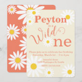 Wild One First Birthday Invitation Kaart (Voorkant / Achterkant)