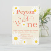 Wild One First Birthday Invitation Kaart (Staand voorkant)