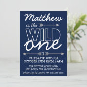 Wild One First Birthday Invitation Kaart (Staand voorkant)