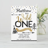 Wild One First Birthday Invitation Kaart (Staand voorkant)