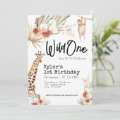 Wild One First Birthday Invitation Kaart (Staand voorkant)