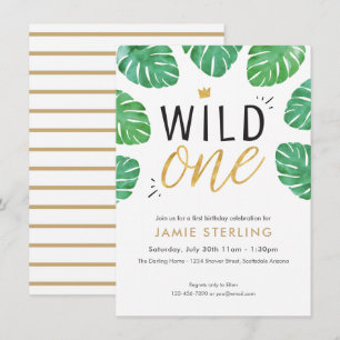 Wild One First Birthday Invitation Kaart
