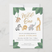 Wild One First Birthday Invitation Kaart (Voorkant)
