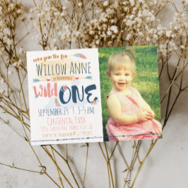 Wild One First Birthday Invitation Kaart