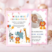 Wild One First Birthday Invitation Kaart