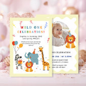 Wild One First Birthday Invitation Kaart