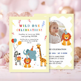 Wild One First Birthday Invitation Kaart
