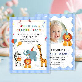 Wild One First Birthday Invitation Kaart