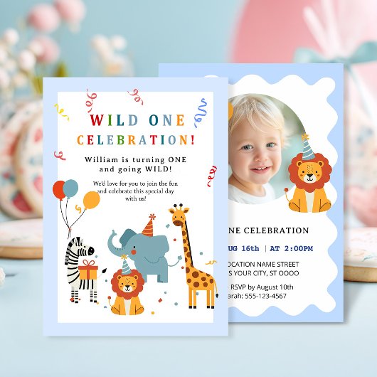 Wild One First Birthday Invitation Kaart