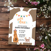 Wild One First Birthday Invitation Kaart