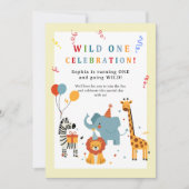 Wild One First Birthday Invitation Kaart (Voorkant)