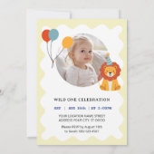 Wild One First Birthday Invitation Kaart (Achterkant)