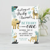 Wild One First Birthday Invitation Kaart (Staand voorkant)