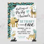 Wild One First Birthday Invitation Kaart (Voorkant / Achterkant)