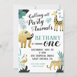Wild One First Birthday Invitation Kaart