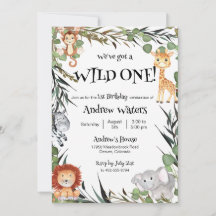 Wild One First Birthday Invitation