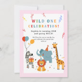 Wild One First Birthday Invitation Kaart (Voorkant)