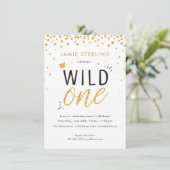 Wild One First Birthday Invitation Kaart (Staand voorkant)