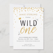 Wild One First Birthday Invitation Kaart (Voorkant)