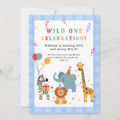 Wild One First Birthday Invitation Kaart (Voorkant)