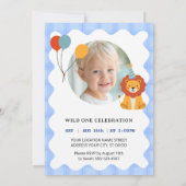 Wild One First Birthday Invitation Kaart (Achterkant)