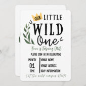 Wild One First Birthday Invitation Kaart (Voorkant / Achterkant)