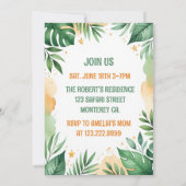 Wild One First Birthday Invitation Kaart | Amelia (Achterkant)