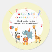 Wild One First Birthday Invitation Ronde Sticker (Voorkant)