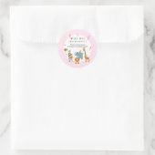 Wild One First Birthday Invitation Ronde Sticker (Tas)
