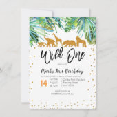 Wild One First Birthday Invitation Safari vertrekt Kaart (Voorkant)