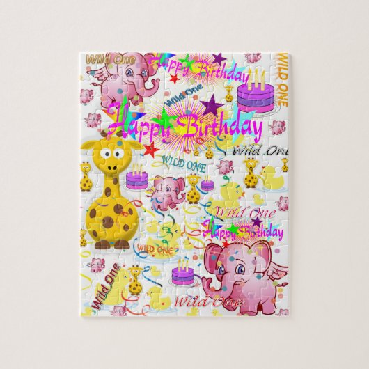 Wild One First Birthday Jigzaag Puzzle Legpuzzel (Verticaal)