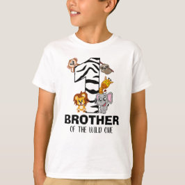 Wild One First Birthday Jungle Safari Brother Zoo T-shirt