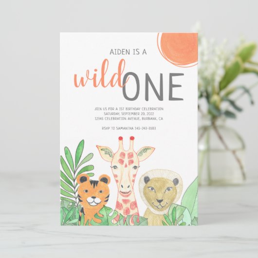 Wild One First Birthday Kaart (Staand voorkant)