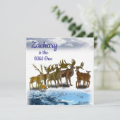 Wild One First Birthday Kaart Invitation (Staand voorkant)