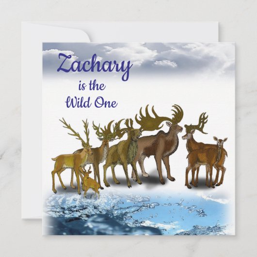 Wild One First Birthday Kaart Invitation (Voorkant)