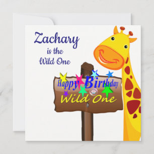 Wild One First Birthday Kaart Invitation