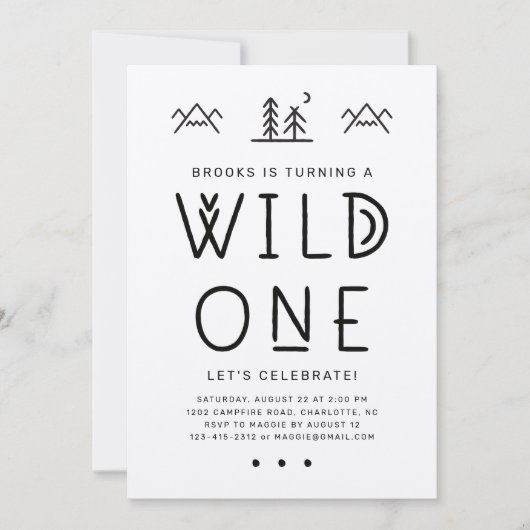 Wild One First Birthday Kraft Invitation (Voorkant)
