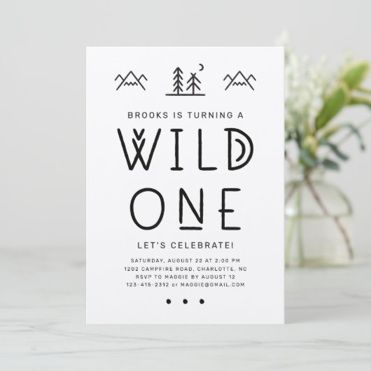 Wild One First Birthday Kraft Invitation (Staand voorkant)
