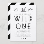 Wild One First Birthday Kraft Invitation (Voorkant / Achterkant)