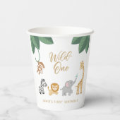 Wild One First Birthday Papieren Bekers (Achterkant)