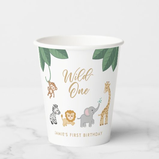 Wild One First Birthday Papieren Bekers (Voorkant)
