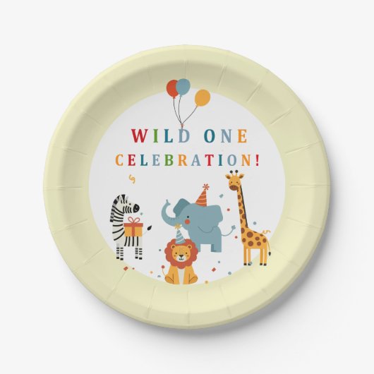 Wild One First Birthday Papieren Bordje (Voorkant)