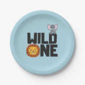 WILD ONE First Birthday Party Borden Papieren Bordje (Voorkant)