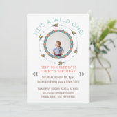 Wild One First Birthday Party Boy | Tribal Arrows Kaart (Staand voorkant)