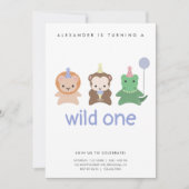 Wild One First Birthday Party Eenvoudige uitnodigi Kaart (Voorkant)